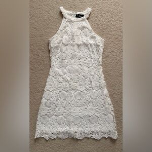 Lulu's White Floral Lace Dress